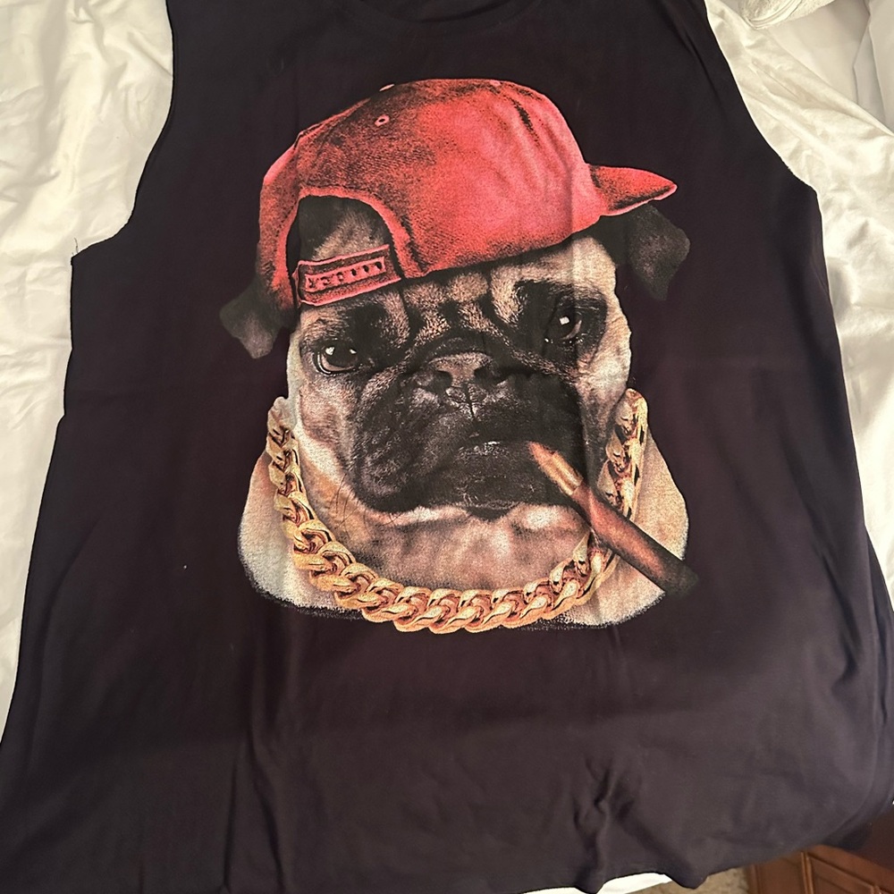 Alcott Black and Red Dog Graphic Tank Top